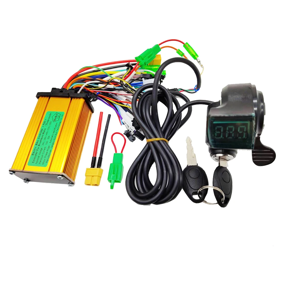 Electric Bike/Bicycle E-bike E-scooter Brushless Controller 24V 36V 48V 60V 350W 10A 12A 15A 18A 20A with Twist Thumb Throttle,electric bike parts,electric bike controller,electric scooter controller,electric scooter parts