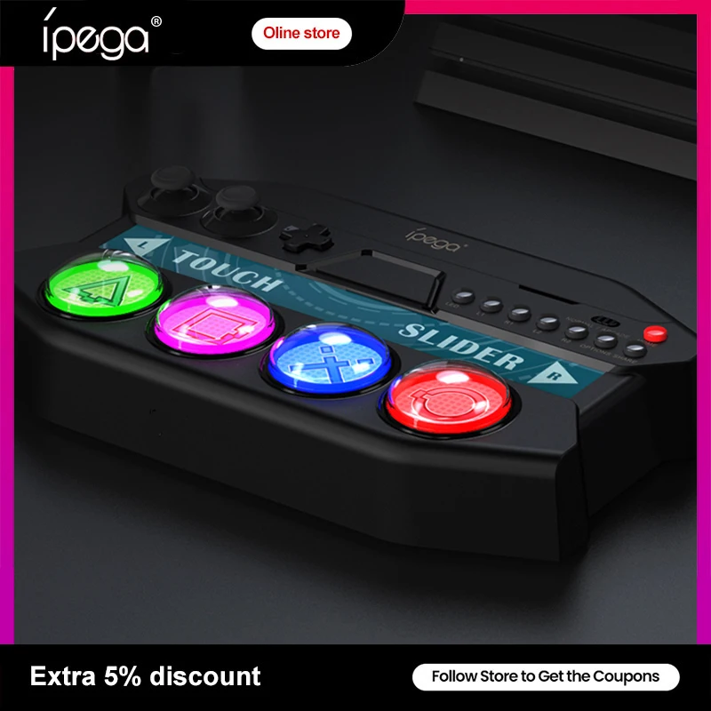 Фото Проводной игровой контроллер Ipega PG-P4016 для Sony PS4 Playstation 4 Slim Pro со светодиодной сенсорной панелью Hatsune Miku Dance Revolution №1