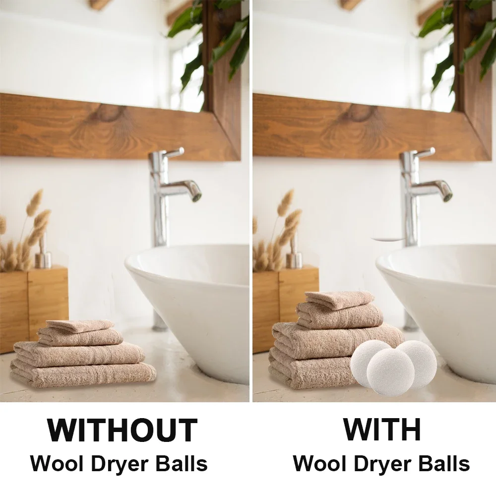 Reusable Wool Dryer Balls Softener Laundry Home Washing 4/5/6cm Fleece Dry Kit Ball Useful Washing Machine Accessories 6Pcs laundry ball