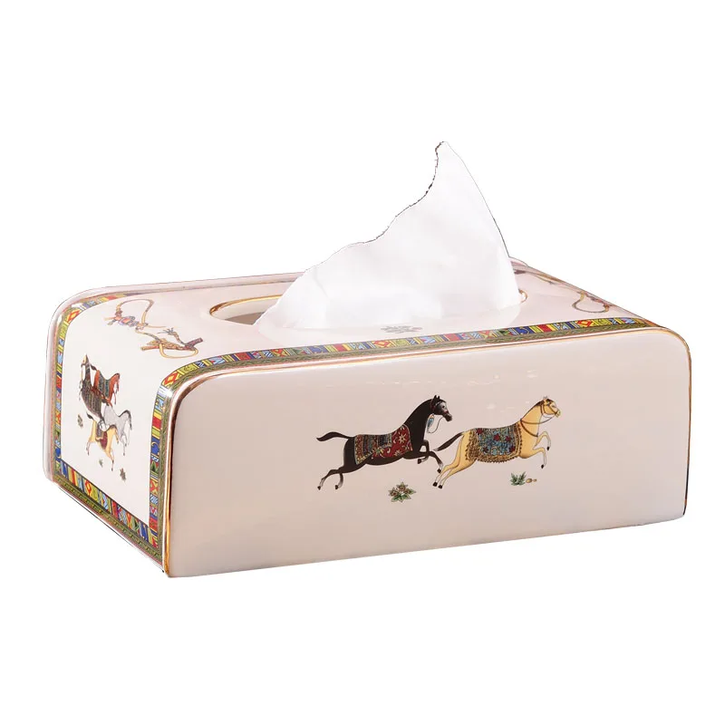 

Tissue Box Ceramic Removable Organizer Paper Rack For Livingroom Bathroom Useful Waterproof Housewear & Furnishings