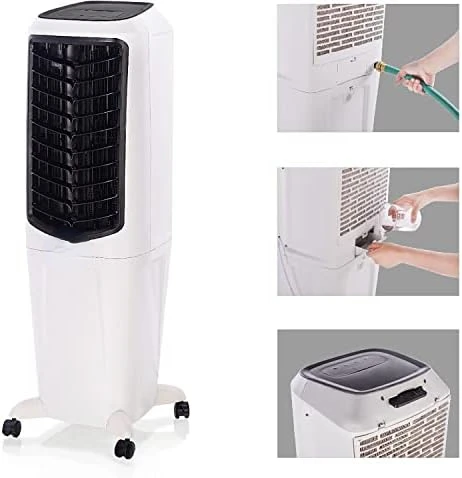 

CFM Compact Fan & Humidifier, Indoor Portable Evaporative Air Cooler, (White) Fans handheld Floor standing fan Neck cooling tub