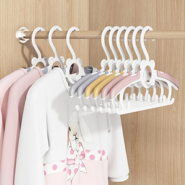 Non Slip Plastic Kids Plastic Coat Hangers Child Baby Clothes Stands Multi Color