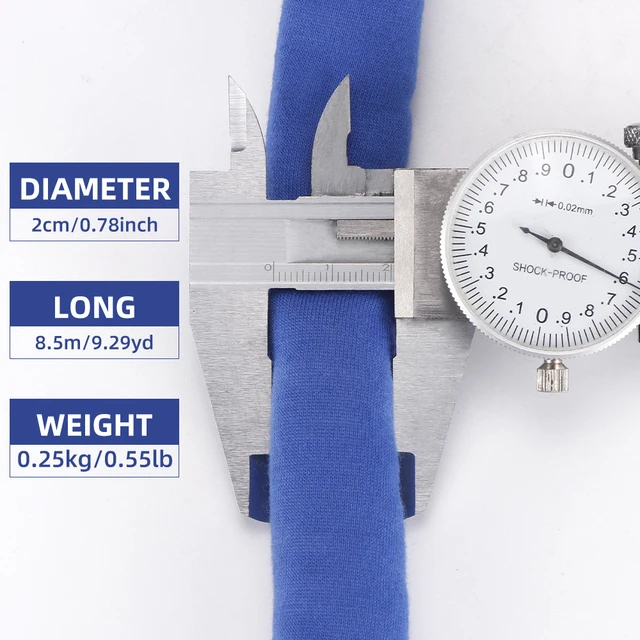 폴리에스터, 다양한 색상, 0.25kg, 8.5m/9.29 야드, 2.0cm/0.78 인치, 기계 세척, 1 개