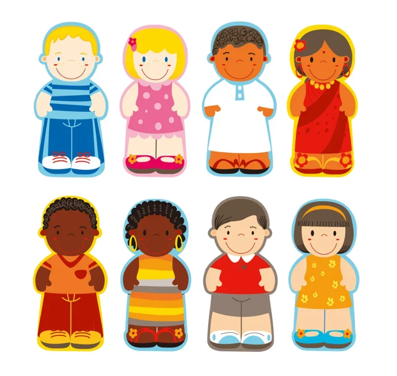 [Funny] Wooden puzzle Racial cognition Figure puzzle piece toy play house Toys kid's early education toys baby birthday gift
