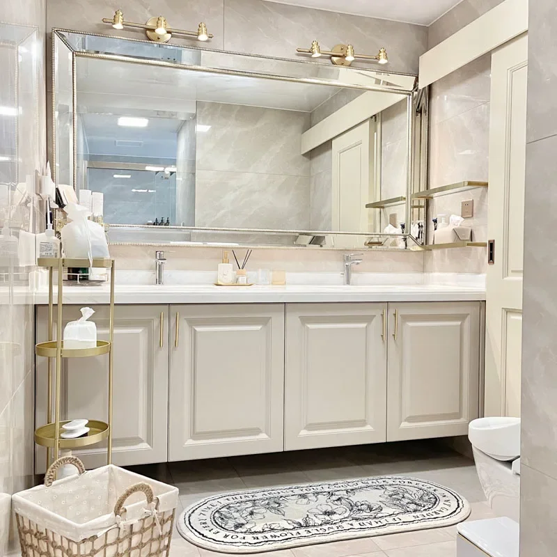 Designs French Luxury Bathroom Cabinet Vertical Makeup Storage Organizer Wall Sink Decoration Badkamer Meubel Bathroom Cabinet