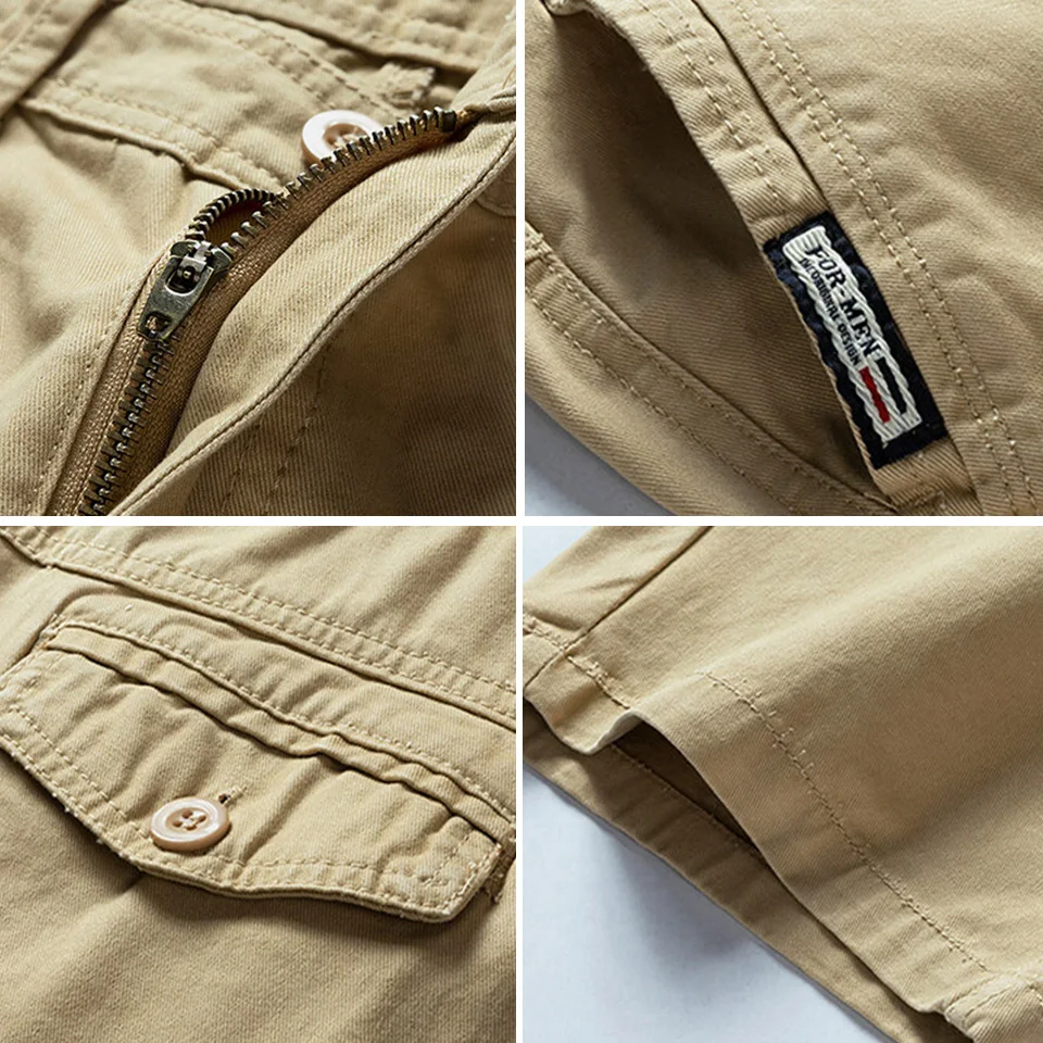 Cotton Shorts Men Summer 100% Cotton Solid Casual Business Social Bermudas Loose Jogging Shorts