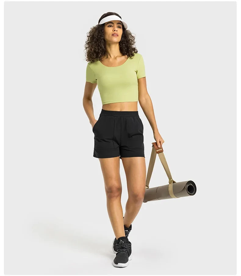 

Lulu, альтернативная Облегающая рубашка с коротким рукавом, поддержка талии, рубашка для йоги, накидки, локоть, футболка для бега, футболка для йоги