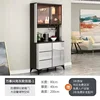 Modern Freestanding Smooth Kitchen Pantry Storage Cabinet with Glass Doors Shelves & Drawers Modern Sideboard Buffet Cabinet 5