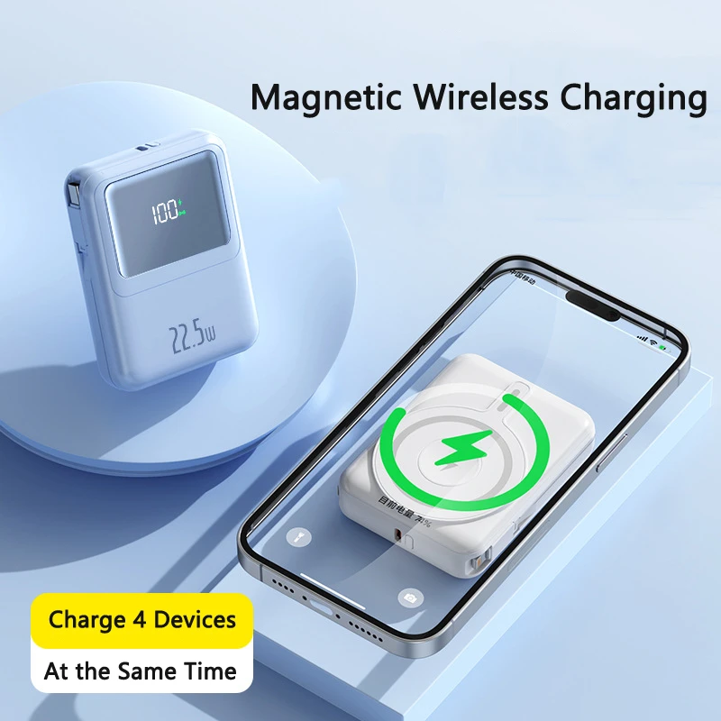 Caricabatterie Wireless Magnetico Da 15W Per Apple Watch Iwatch 5 4 3 Iphone 15 Magsafe Power Bank 10000Mah 22.5W Ricarica Rapida Con Cavo