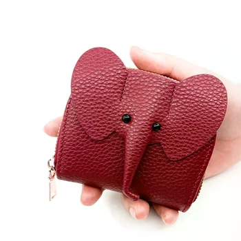 Portamonete in Pelle PU a Forma di Elefantino, Ciondolo per Borsa da Donna, Porta Carte Creativo, Porta Rossetto, Bustina con Cerniera per Contanti