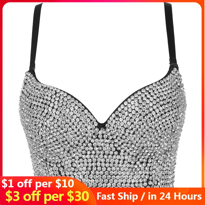 Великолепные Стразы бюстье с бисером топы жемчужинами и ромбовидными узорами