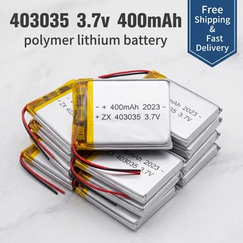 Batteria ai Polimeri di Litio 403035 3.7V 400mAh con Connettore PH-2P per Smart Band, Strumenti per Massaggi e Altoparlanti