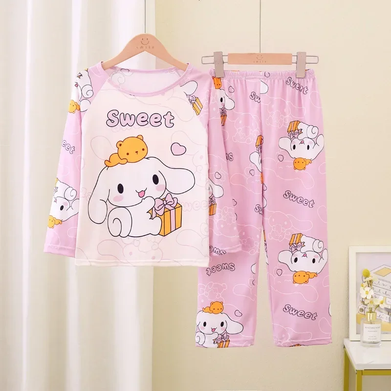 Miniso Winter Autumn Children's Pajamas Set 2024 Cute Anime Cartoon Kids Pijama Boy Girl Sleepwear Long-Sleeved Pants Loungewear 4