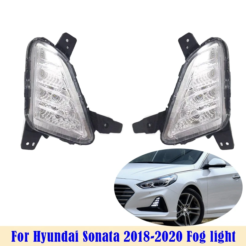 

LED Fog Light Assembly For Hyundai Sonata 2018 2019 2020 Car Front Bumper Fog Lamp Daytime Running Light