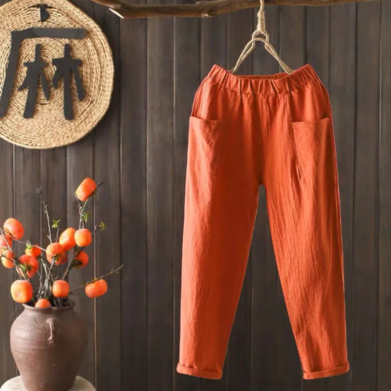 Cotton orange [drawstring pocket]