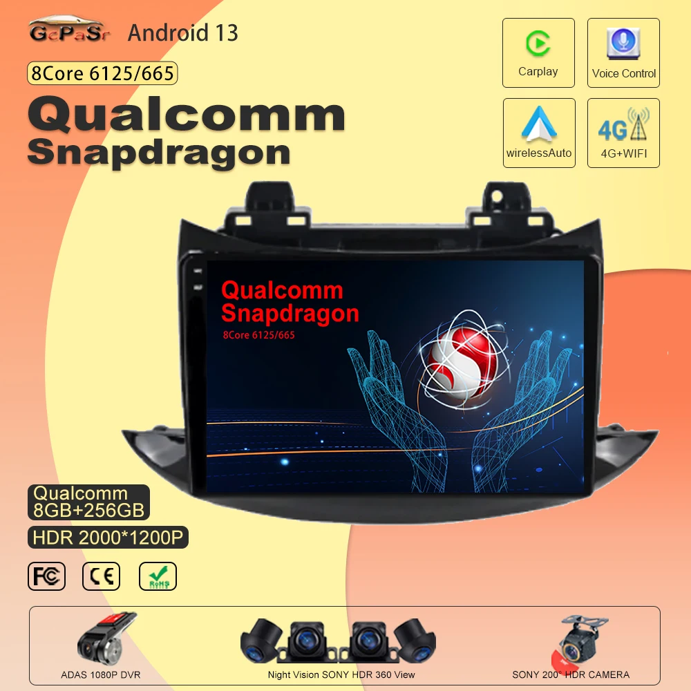 Per Chevrolet Tracker 3 2013 - 2020 Qualcomm Snapdragon Android 13 Auto Autoradio Navigazione Gps Stereo Head Unit Multimedia