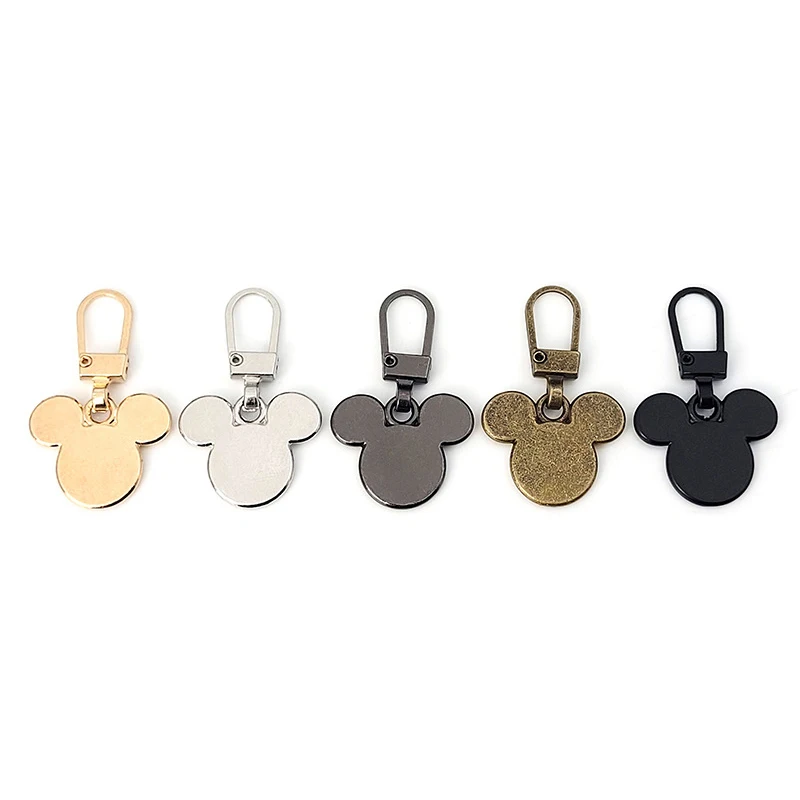 5Pcs Detachable Zipper Puller Tab Cartoon Multi-functional Bag School Bag Clothes Universal Zipper Alloy Head
