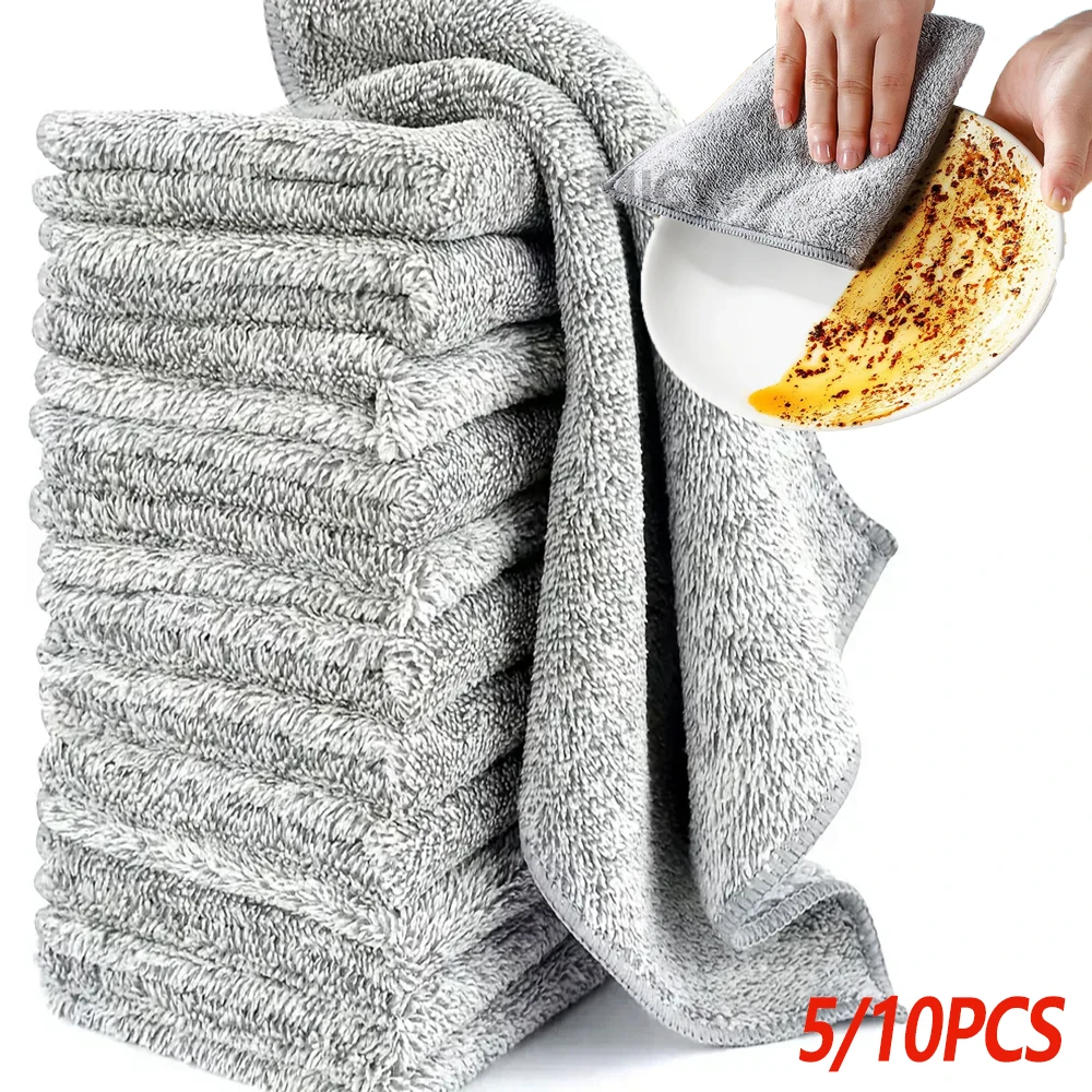 Premium Microfiber Absorbent Cleaning Towels - Stain-Removing, Soft, Reusable Cloths