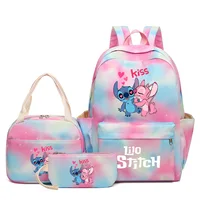 3Pcs/set Disney Lilo Stitch Backpack for Boy Girl Teenager Student Back To School Schoolbag Lunch Bag Women lovely Rucksack Gift 6
