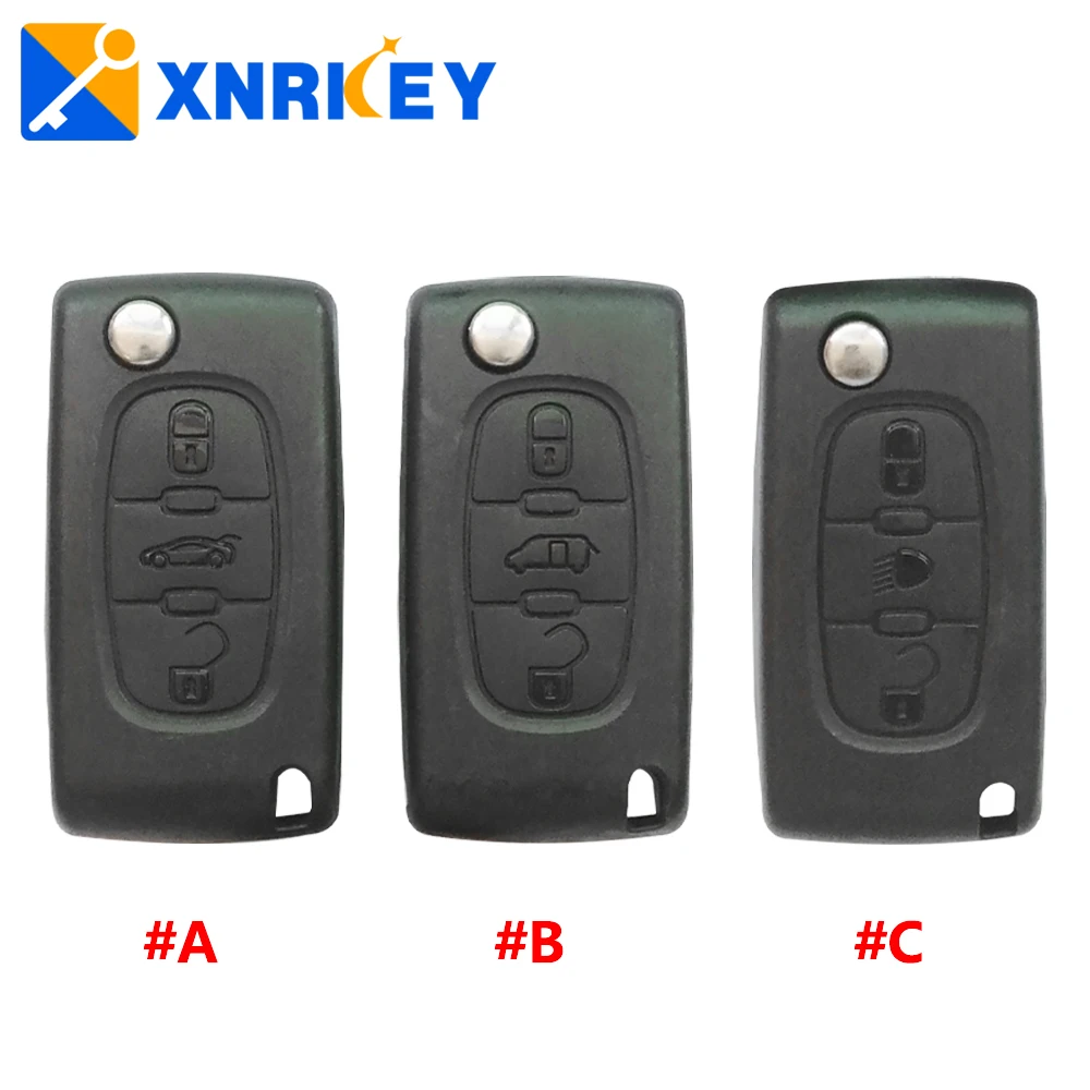

XNRKEY 3 Button Remote Board Flip Remote Key for PEUGEOT for CITROEN C2 C3 C4 C5 C6 E33C1002 FSK 433MHz PCF7941 CE0523 OEM Key