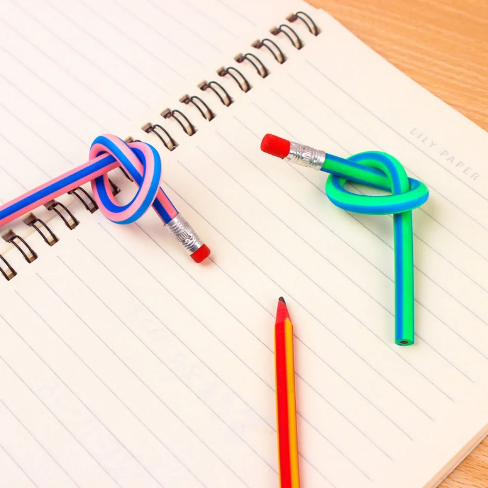5 matite magiche morbide e pieghevoli con disegni a strisce colorate, perfette per regali per studenti e forniture per il ritorno a scuola - immagine 6
