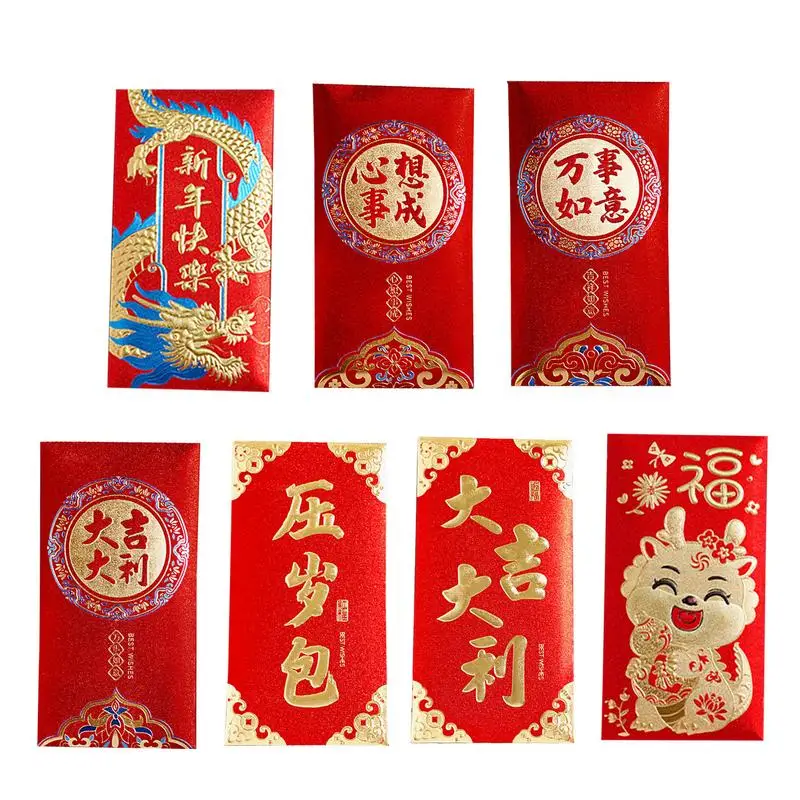 

2024 Chinese New Year Lucky Red Envelope Symbol Of Dragon Year Money Pocket Envelope Zodiac Dragon Pocket New Year Supplies