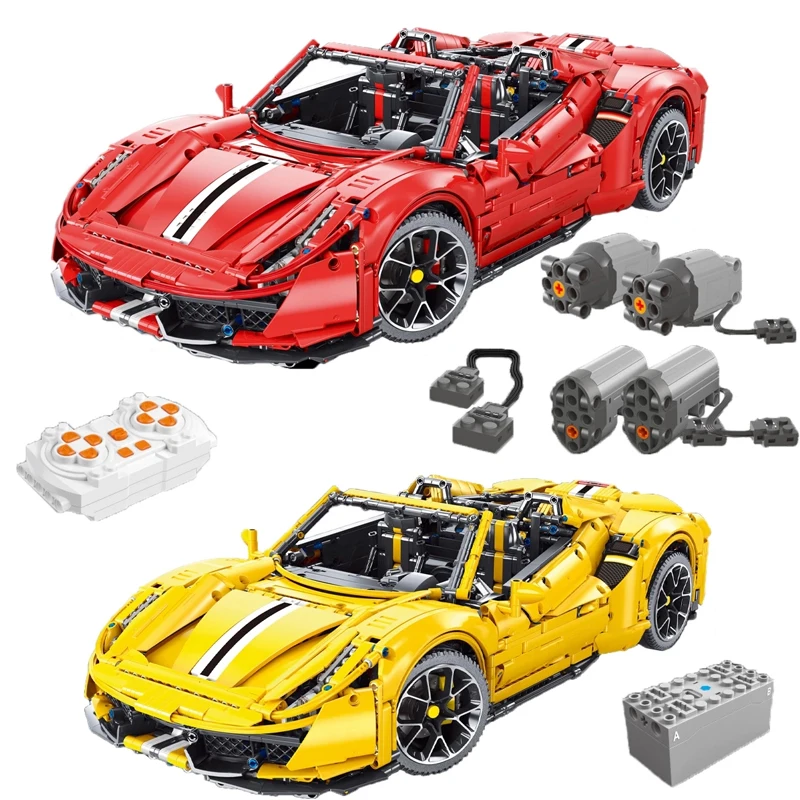 New T5005 High-Tech RC Super Sport Car Ferraried 488 Model Building Blocks Red Pista Italian Super-Car Bricks Toys Kids Gifts |