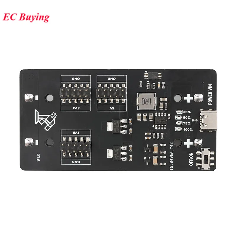 UPS-Stromversorgungsmodul Typ-C, Single-Chip, unterbrechungsfreies Laden und Entladen von 18650-Lithiumbatterien, 1,8 V, 3,3 V, 5 V mit LED-Anzeige – Detail 5