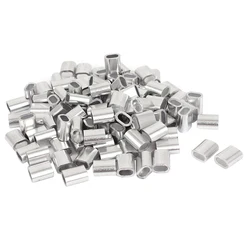 2.5Mm Single Hole Wire Rope Aluminum Sleeves Clip Cable Crimps 100Pcs
