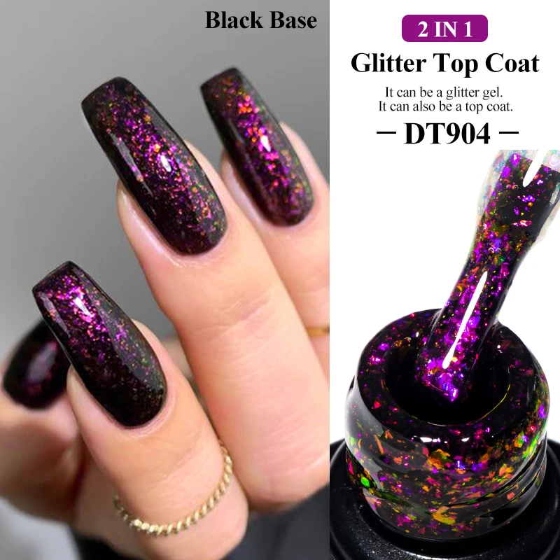 Nail Polish 7ml Glitter Top Coat Gel for Nails