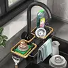 Kitchen Storage Rack Free Stamping Space Aluminium Kitchen Sink Drainage Rack Household Sponge Tap Drainage Hanging Basket Sink 2