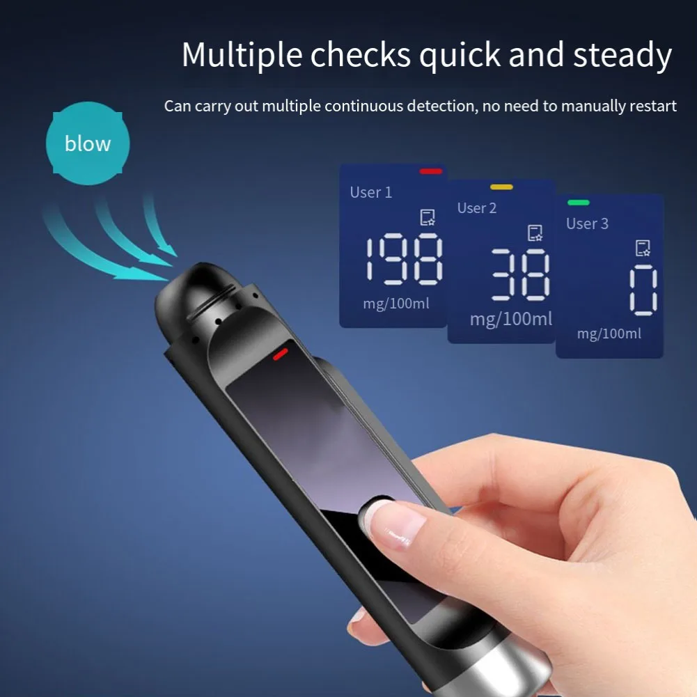 Automatic Rechargeable Alcohol Tester Car Mounted Alcohol Detector Accurate Breathalyzer FOR Safe Parking Number Plate