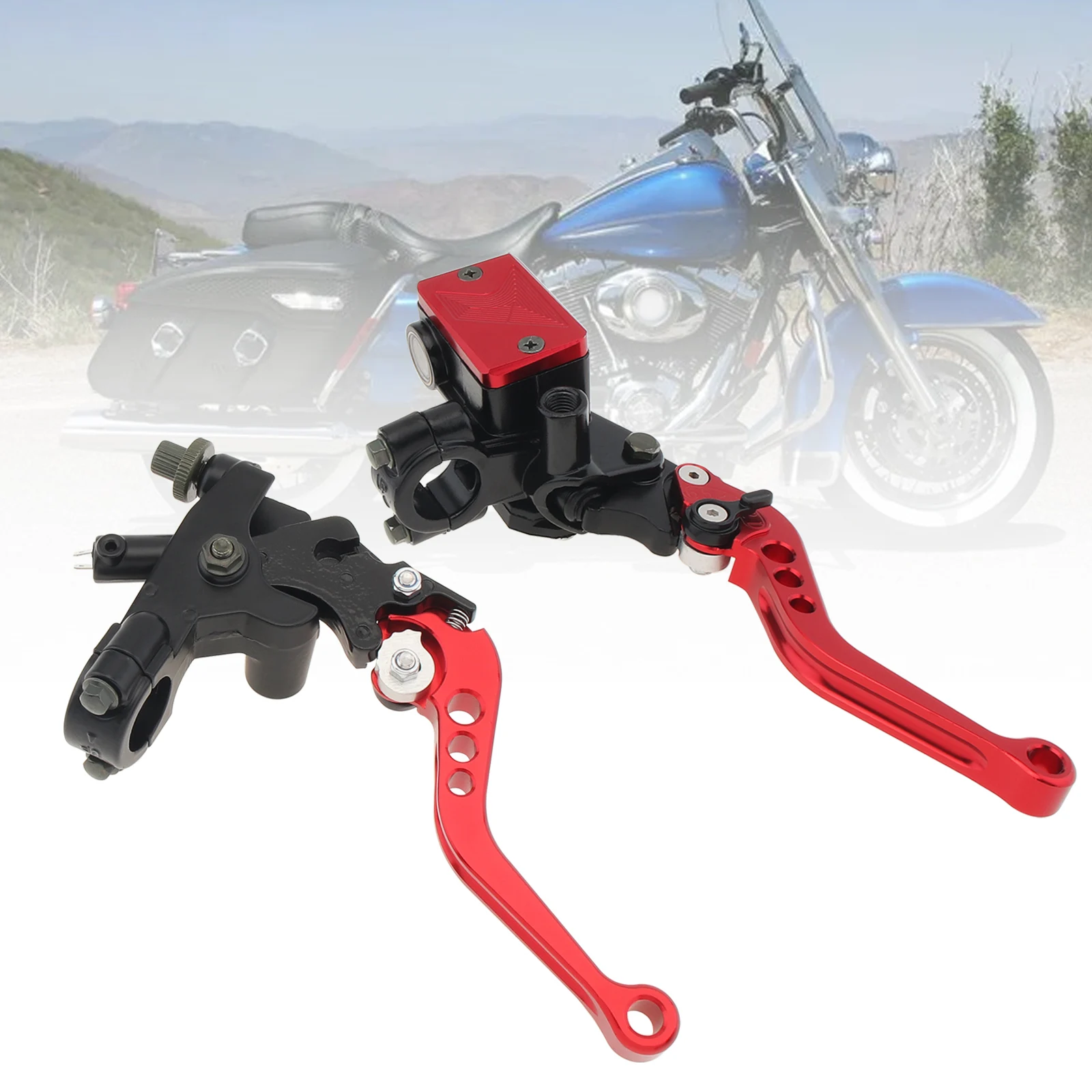 

1 Pair Universal Motorcycle 22mm Handlebar Brake Master Cylinder Clutch Lever Fit for Honda Kawasaki / Suzuki / Yamaha