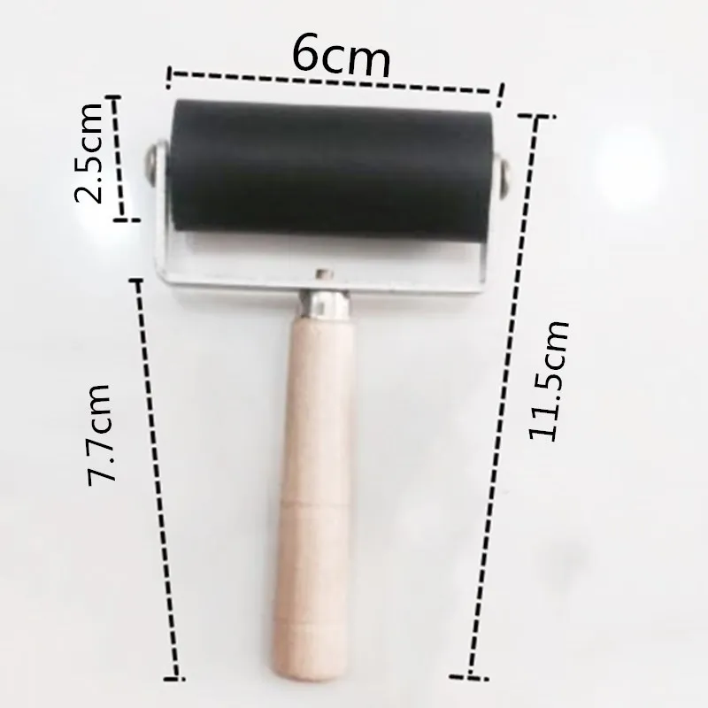 전문 고무 롤러 브레이어 잉크 페인팅 인쇄 롤러, 아트 스탬핑 도구, 페인트 롤러, 6cm