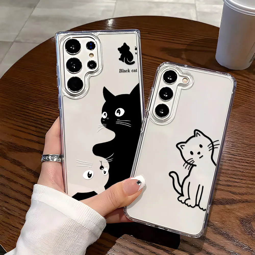 Shockproof Transparent Soft Silicon Cat Phone Case Cover