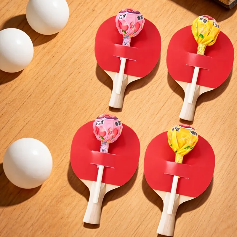 Tischtennisschläger-Form Lollipop-Papierkarten Cartoon Klassische Formen Kinder-Süßigkeiten Geschenkverpackung Geburtstagsparty-Dekoration