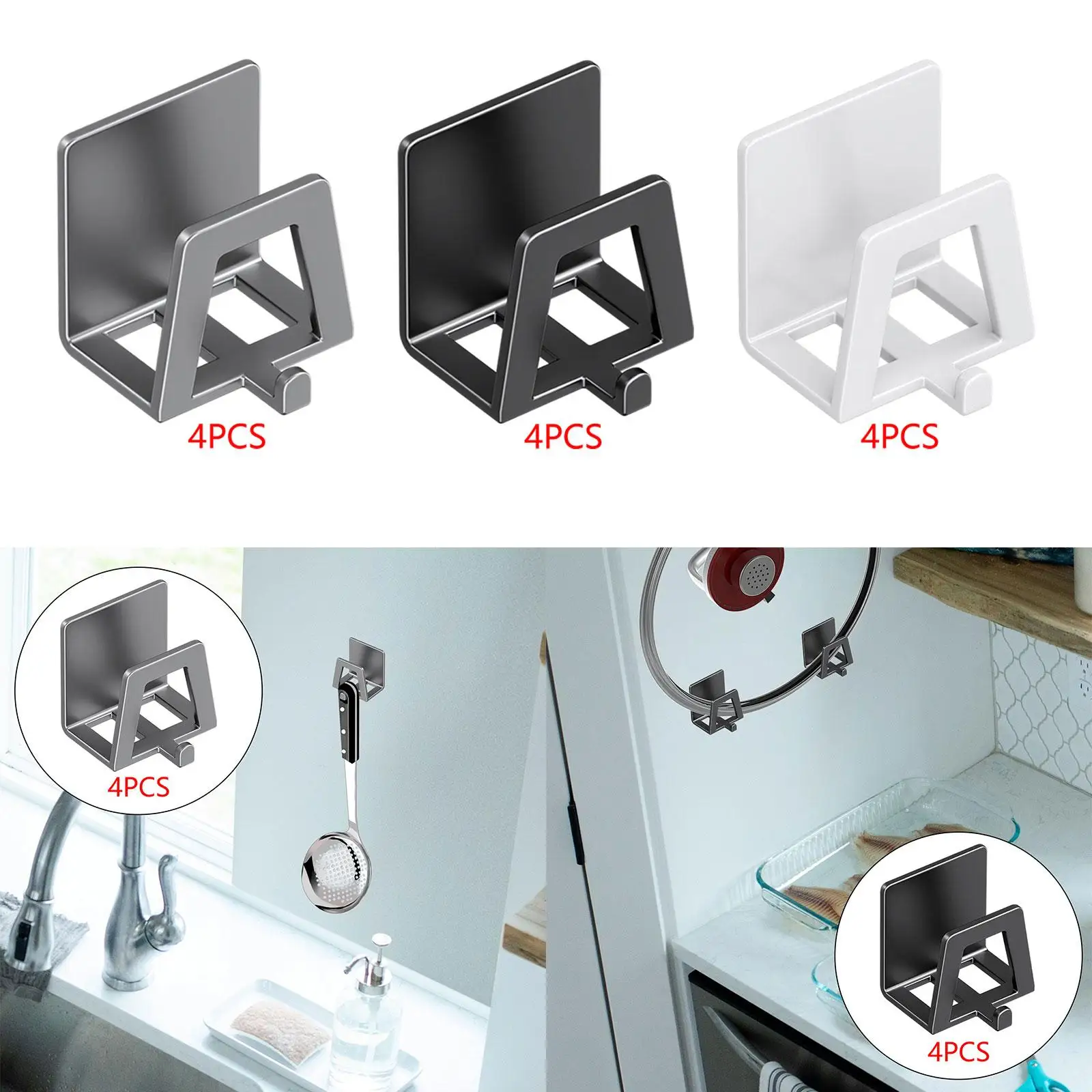 4 Pieces Pot Lid Holder Stable Wall Mounted Space Saving Pan Cover Racks for Kitchen Restaurant Pantry Chopping Board Plates
