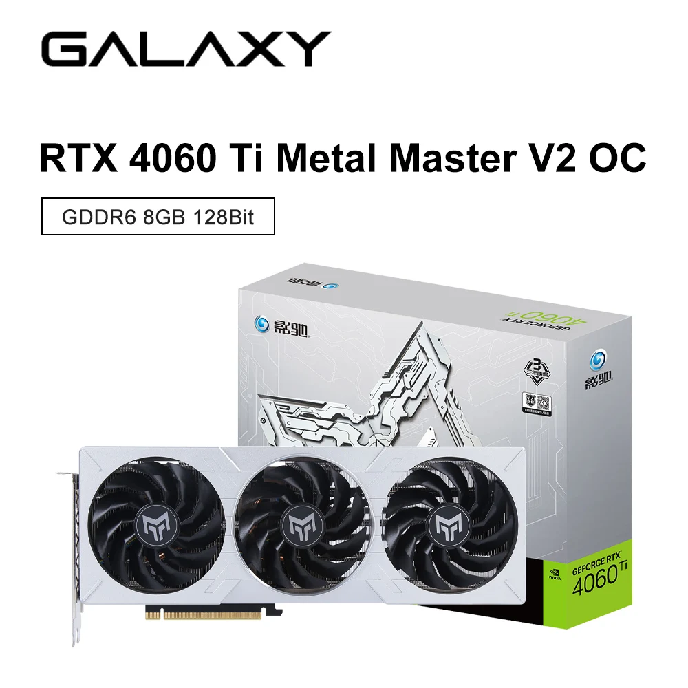 

Видеокарта GALAXY rtx 4060 Ti Metal Master V2 OC 8G GDDR6 для настольных игр, видеокарты Nvidia GPU 4 нм 8 контактов 128 бит