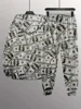 Dollar Pattern Printed Top Two Piece Men's Hooded Sweatshirt Banknote Printed Casual Hoodie Casual Fashion Sweatpants 2