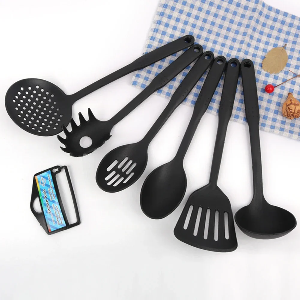 

Durable Kitchen Tool Parts Kitchen Utensils Flatware Black Cookware Frying Non Stick Baking Nylon Cooking Tools