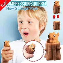 

Squeeze Rubber Evil Squirrel Cup Decompression Tree Stump Oak Cute Miniature Telescopic Pen Holder Children's Toy Birthday Gift