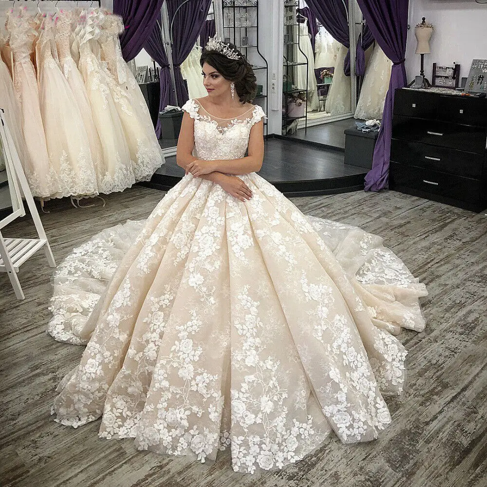 

Женское свадебное платье It's yiiya, белое фатиновое платье со шлейфом и аппликацией на лето 2019
