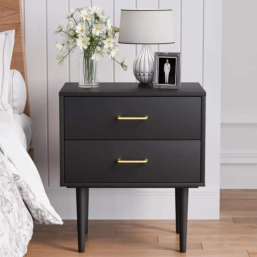 2 Drawer Nightstand Bedside Table Storage Cabinet Modern Design Furniture Bedroom Living Room 2