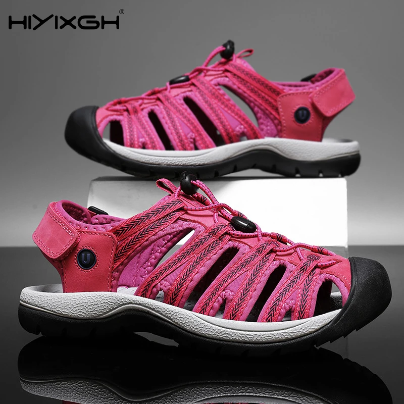 Summer Genuine Leather Women's Sandals Comfortable Sandals 2025 New Designer Sneakers Lightweight Outdoor Women Beach Sandals