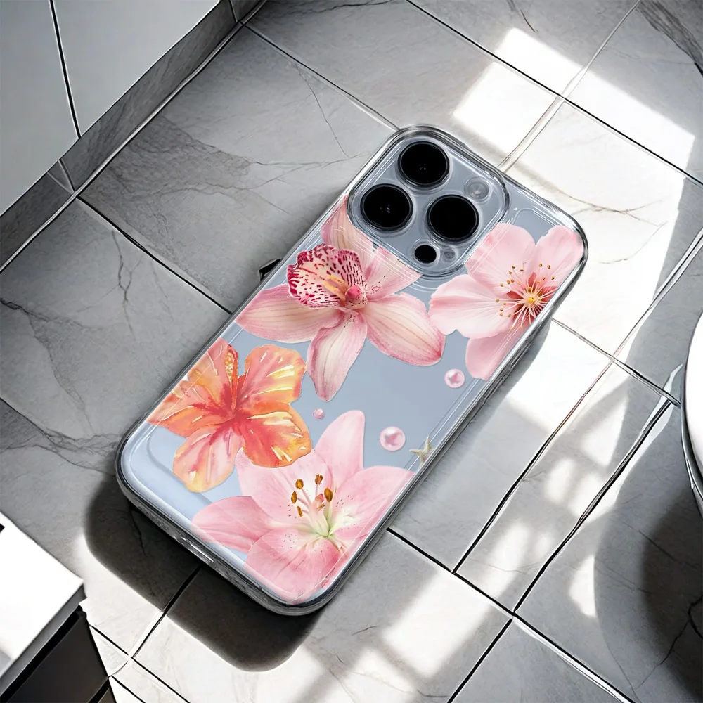 Pearl Blossom Transparent Phone Case Cover