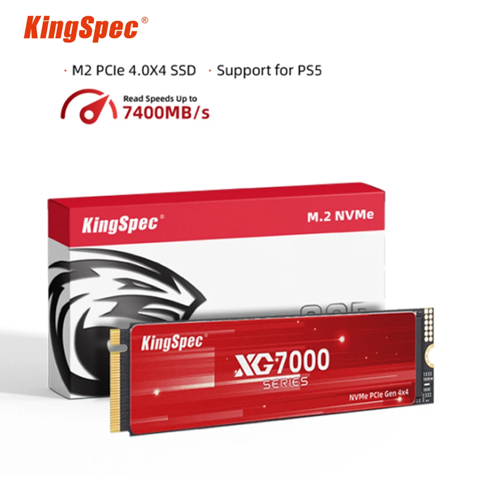 כונן קשיח KingSpec M2 SSD PCIe4.0 בנפח 1TB, 2TB, 4TB ו-8TB M.2 PCIe Gen4 NVMe 7400 למחשבים ניידים ושולחניים PS5