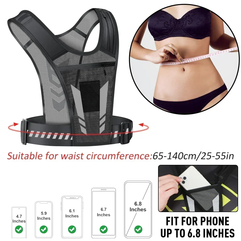 1Pcs Running Vest, Ultralight Reflective Running Vest Chest Pack for Trail Running Hiking, Women & Men 2
