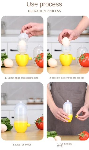 Kitchen Tool Egg Beater Hand Shaker Mixer Food Grade Silicone Egg Yolk Egg  White Mixing Manual Convenient Golden Egg Maker Home - AliExpress