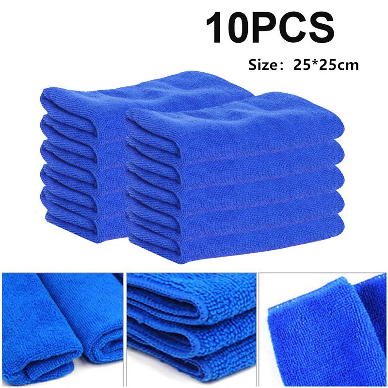 

10pcs Car Polishing Detailing Towel Hot Sale Superfine Fiber Towels Car Cleaning Drying Cloth No-Scratch Rag 25* 25cm Accessory