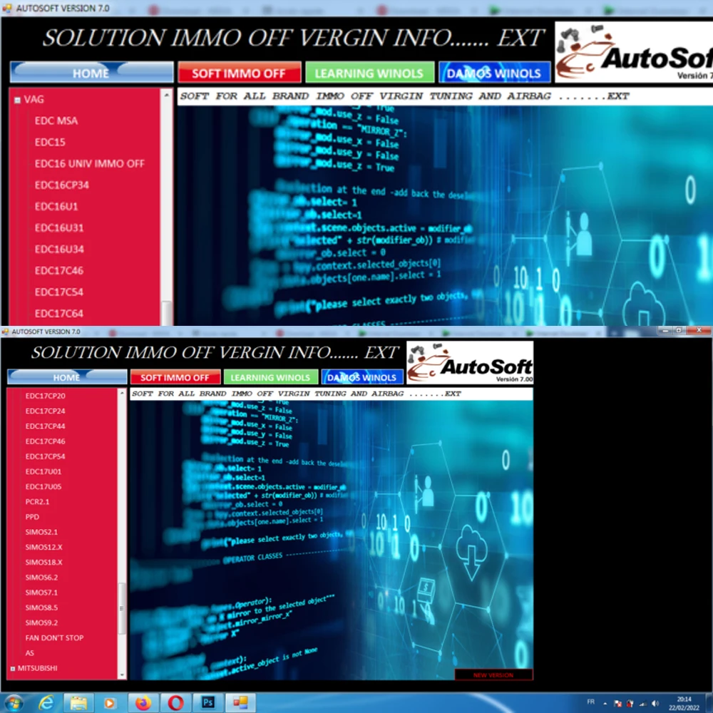 AUTOSOFT V 7.0  Online Software Lifetime License Database Original Modified Files Immo OFF Tool Learnin  Immo OFF Winols Damos